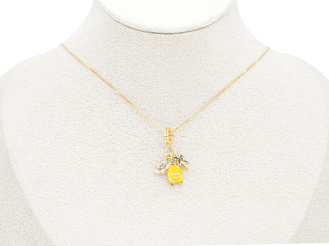 RODIO DORADO DIJE CHARM MALETA PALMA FLOR 22*12MM