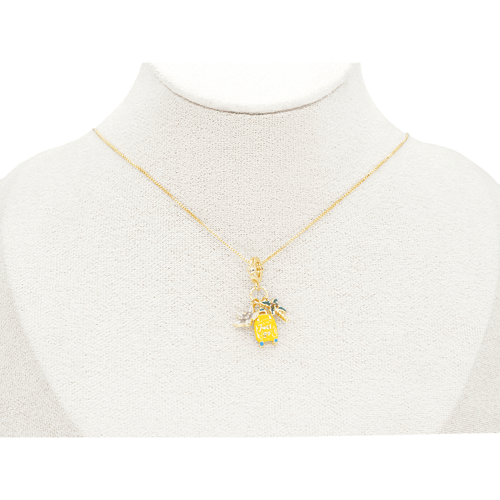 RODIO DORADO DIJE CHARM MALETA PALMA FLOR 22*12MM 2