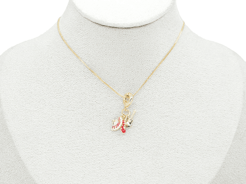 RODIO DORADO DIJE CHARM GUITARRA AVANICO TACON 25*12MM