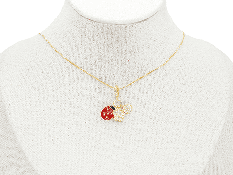 RODIO DORADO DIJE CHARM MARIQUITA FLOR TULIPAN 25*12MM