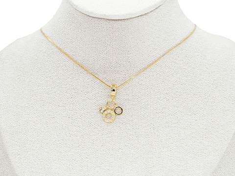 RODIO DORADO DIJE CHARM AROS ZIRCON 22*10MM