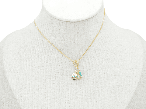 RODIO DORADO DIJE CHARM PINCEL BALDE PINTURA 22*12MM