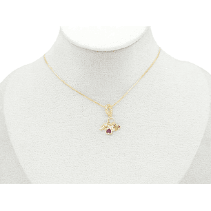 RODIO DORADO DIJE CHARM HUELLA CORAZON PEZ 22*12MM