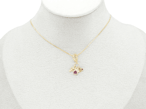 RODIO DORADO DIJE CHARM HUELLA CORAZON PEZ 22*12MM