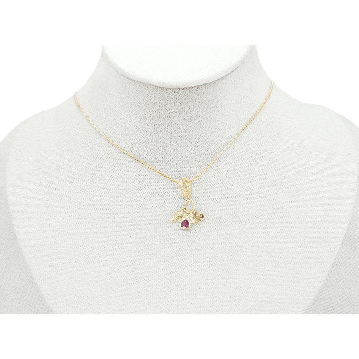 RODIO DORADO DIJE CHARM HUELLA CORAZON PEZ 22*12MM 2