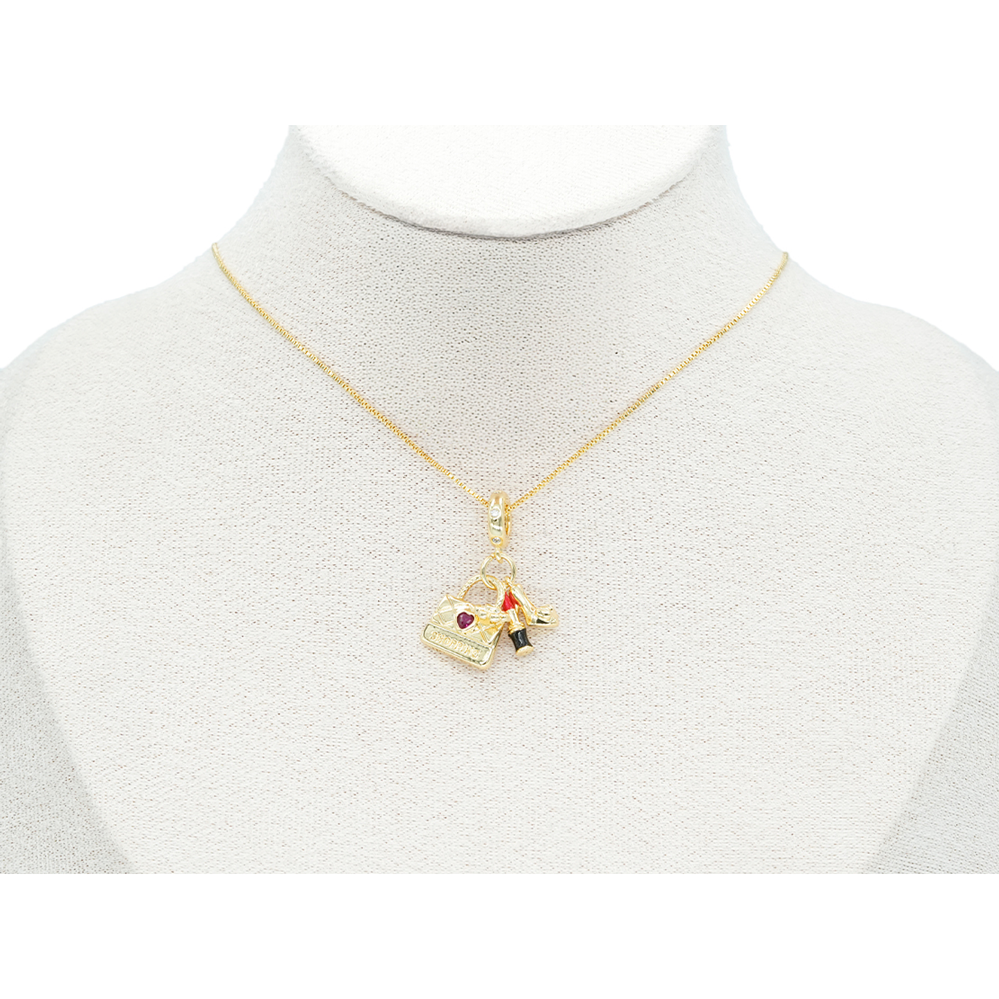 RODIO DORADO DIJE CHARM CARTERA LABIAL TACON FLOR 27*12MM 2