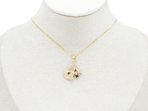 RODIO DORADO DIJE CHARM CARTERA LABIAL TACON FLOR 27*12MM