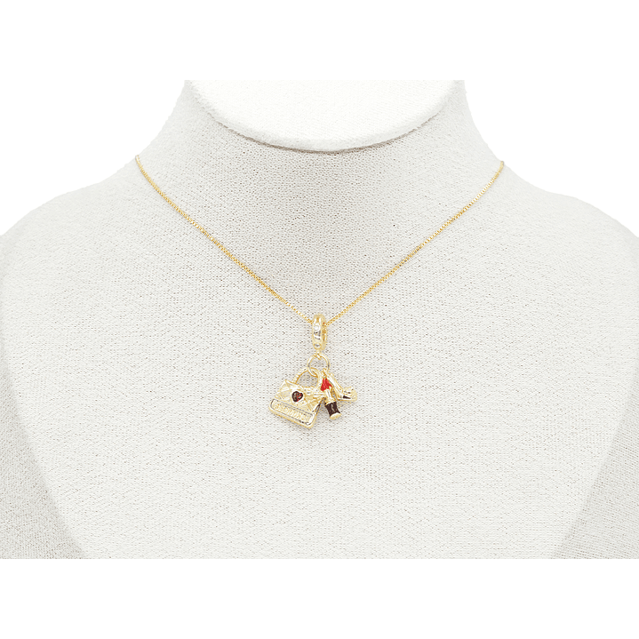 RODIO DORADO DIJE CHARM CARTERA LABIAL TACON FLOR 27*12MM 2