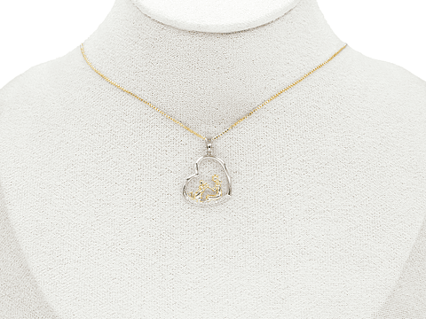 RODIO DORADO PLATEADO DIJE PERRO NIÑA ZIRCON 20*17MM