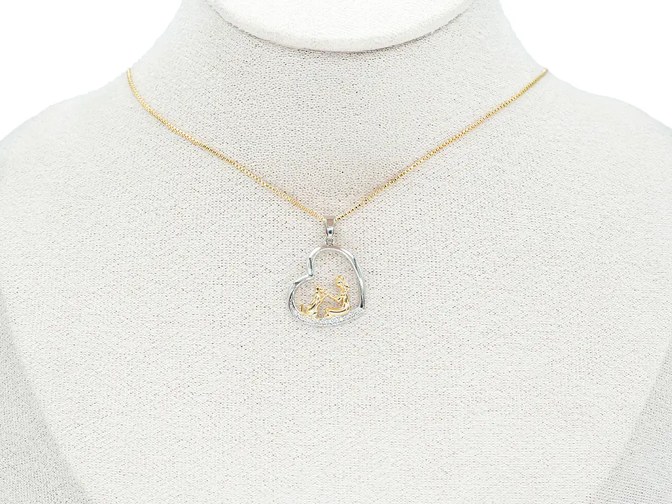 RODIO DORADO PLATEADO DIJE PERRO NIÑA ZIRCON 20*17MM 2
