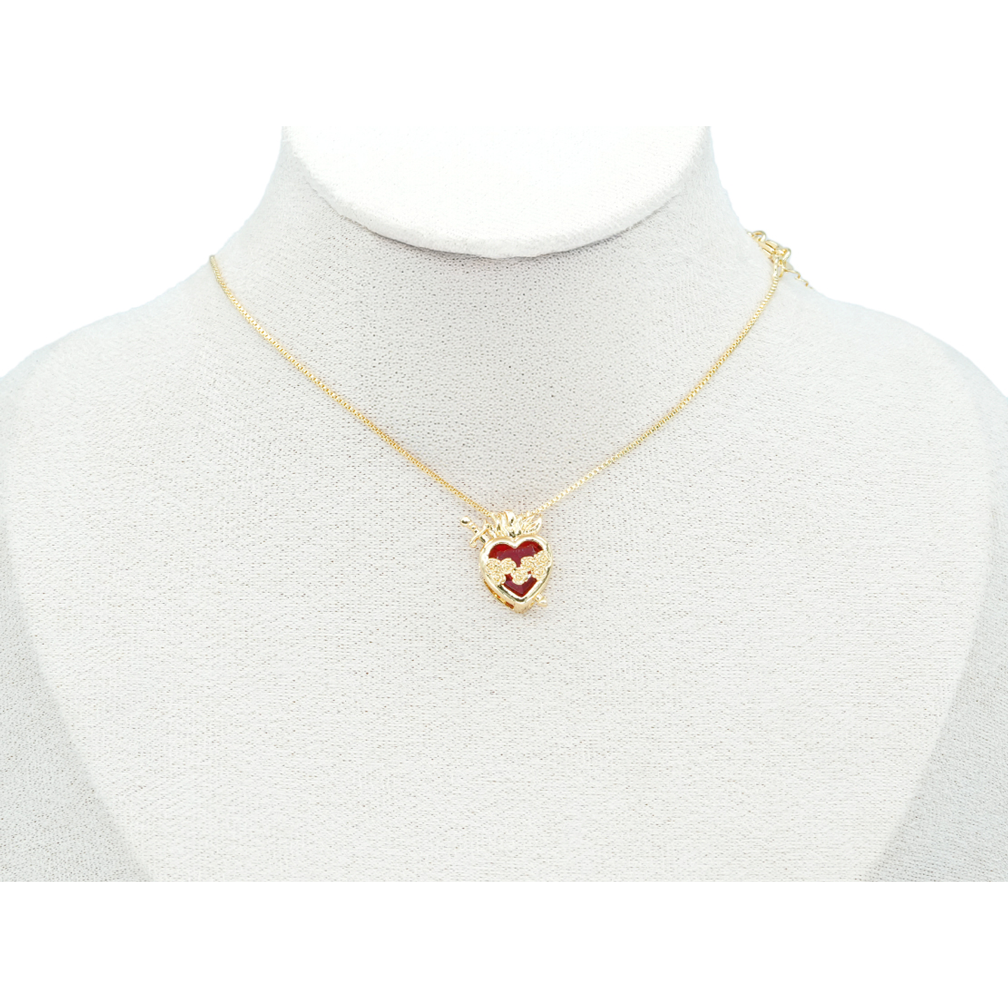 RODIO DORADO DIJE SAGRADO CORAZON ESPADA 17*14MM 2