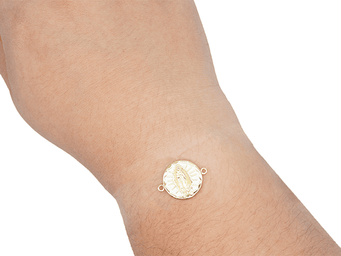 RODIO DORADO CENTRO VIRGEN GUADALUPE BLANCO 17MM