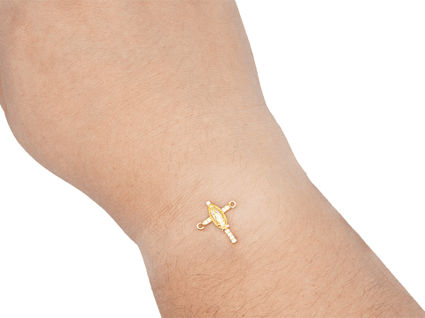 RODIO DORADO CENTRO CRUZ VIRGEN GUADALUPE ZIRCON 17*15MM