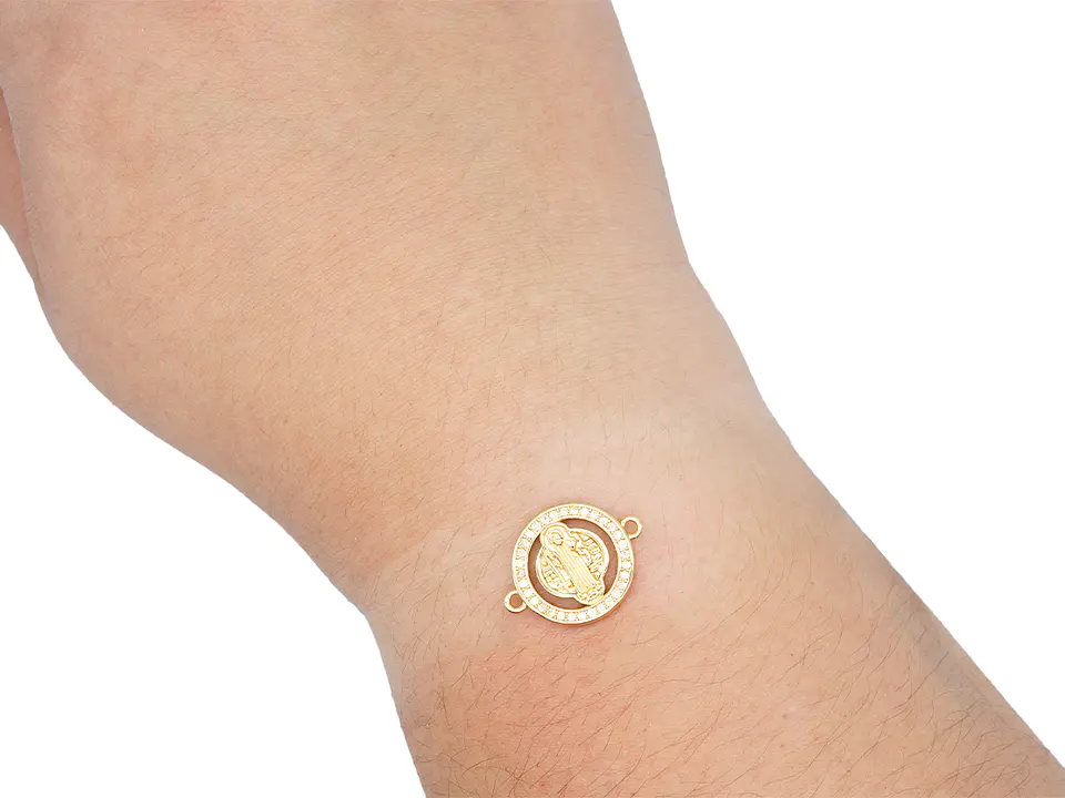 RODIO DORADO CENTRO SAN BENITO ZIRCON BLANCO 16MM 2