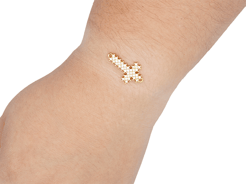 RODIO DORADO CENTRO CRUZ ZIRCON 25*14MM