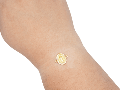 RODIO DORADO CENTRO VIRGEN GUADALUPE ZIRCON 14*16MM