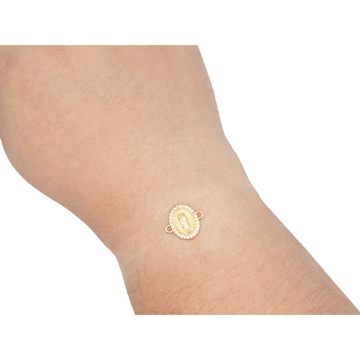 RODIO DORADO CENTRO VIRGEN GUADALUPE ZIRCON 14*16MM 2