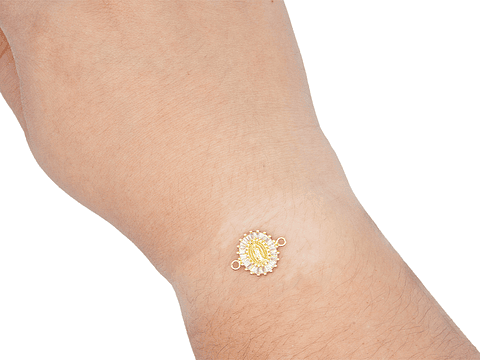 RODIO DORADO CENTRO VIRGEN GUADALUPE ZIRCON 14*18MM