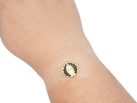 RODIO DORADO CENTRO VIRGEN GUADALUPE NEGRO 17MM