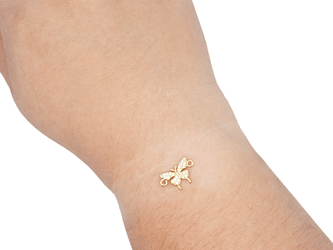 RODIO DORADO CENTRO MARIPOSA ZIRCON 10*16MM