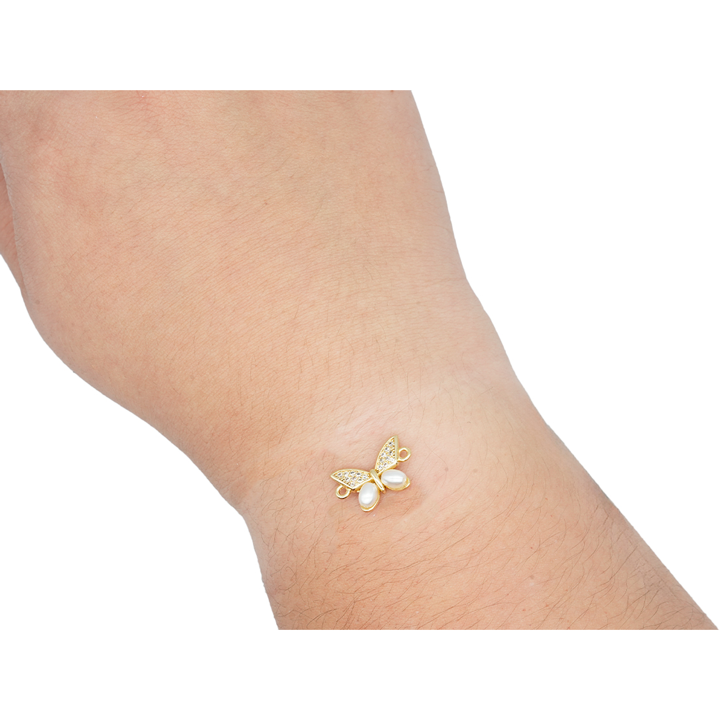 RODIO DORADO CENTRO MARIPOSA PERLA ZIRCON 10*16MM 2