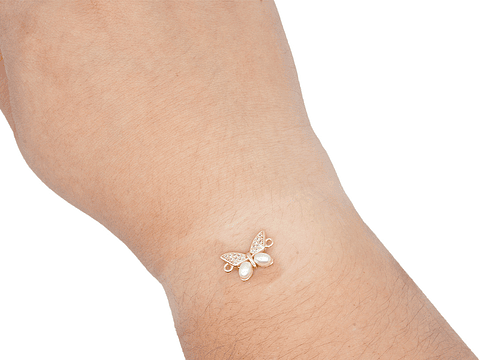 RODIO DORADO CENTRO MARIPOSA PERLA ZIRCON 10*16MM