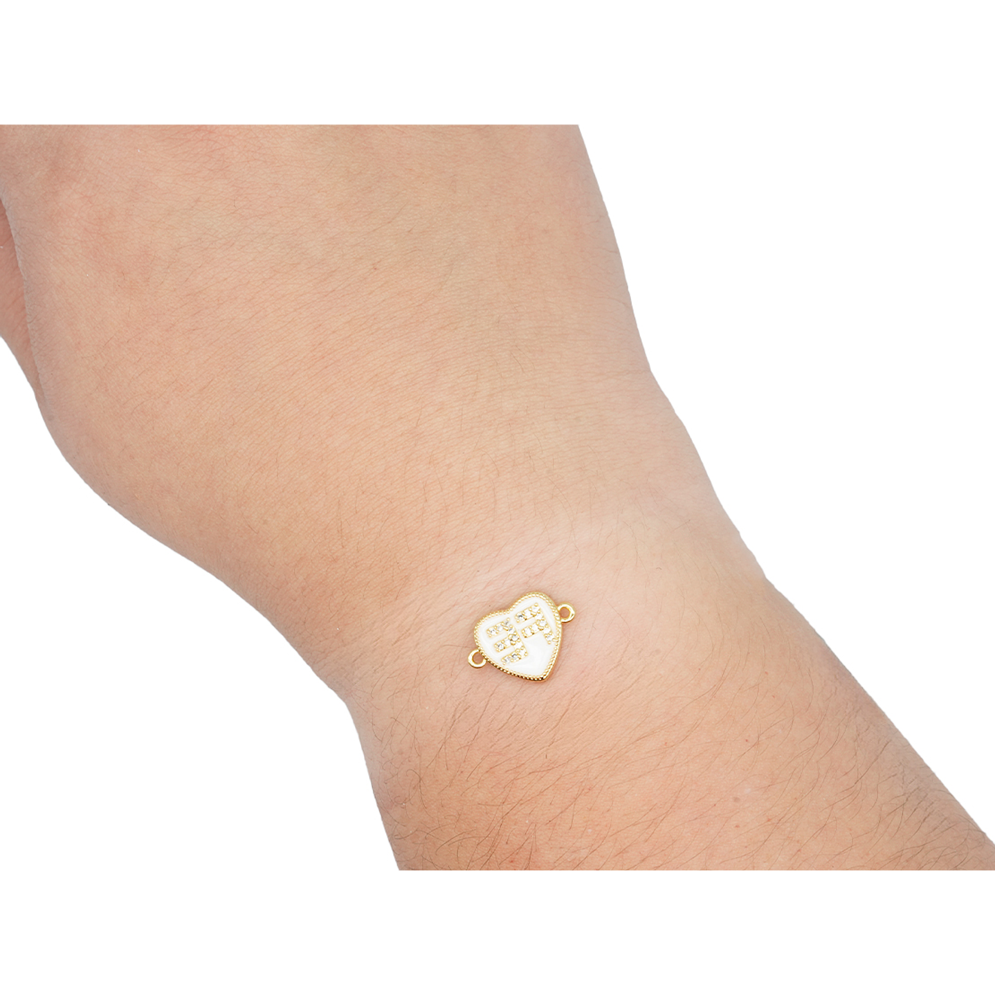 RODIO DORADO CENTRO CORAZON FE BLANCO ZIRCON 12*16MM 2