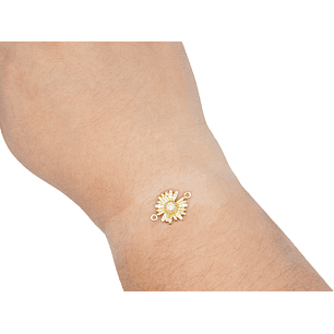 RODIO DORADO CENTRO GIRASOL ZIRCON 20*14MM