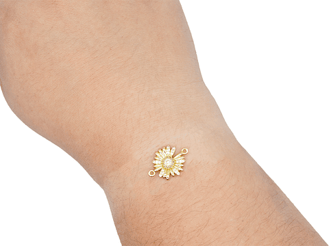 RODIO DORADO CENTRO GIRASOL ZIRCON 20*14MM