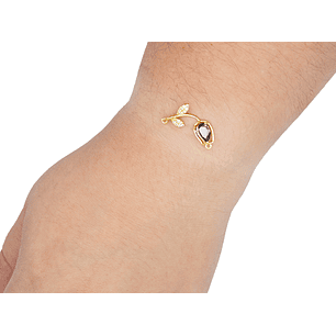 RODIO DORADO CENTRO TULIPAN MORADO ZIRCON 27*11MM