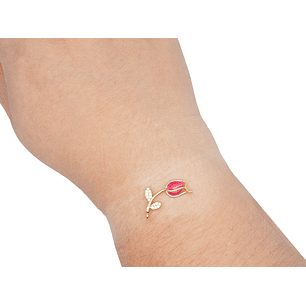 RODIO DORADO CENTRO TULIPAN ROSADO ZIRCON 23*11MM