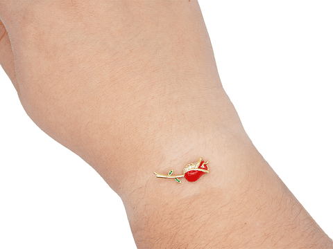 RODIO DORADO CENTRO ROSA ZIRCON 23*10MM