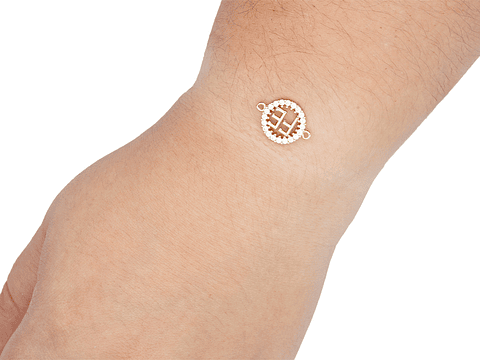 RODIO DORADO CENTRO FE ZIRCON BLANCO 13MM