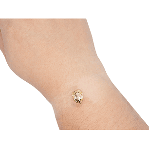 RODIO CASCO GUERRERO PQ DORADO CIRCON NEGRO 10*15MM