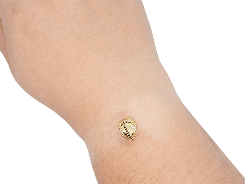 RODIO CASCO GUERRERO PQ DORADO CIRCON NEGRO 10*15MM