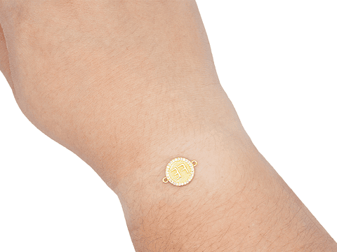 RODIO DORADO CENTRO FE ZIRCON BLANCO 12MM