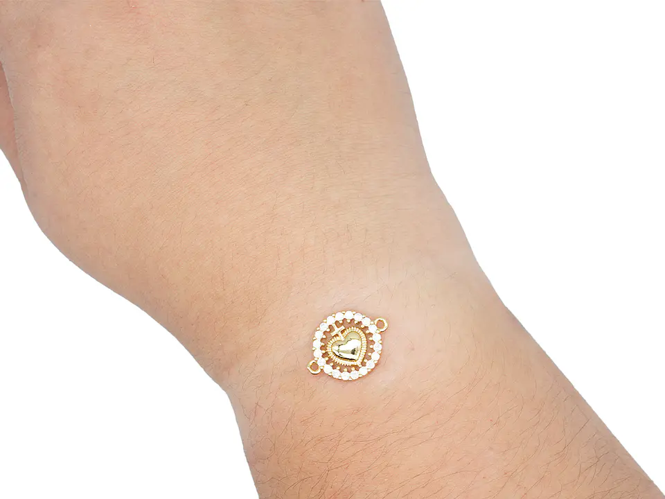 RODIO DORADO CENTRO CORAZON CRUZ ZIRCON 15*19MM 2