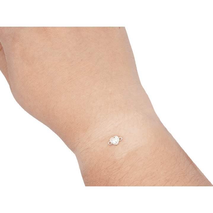 RODIO DORADO CENTRO CORAZON PQ ZIRCON BLANCO 10MM 2