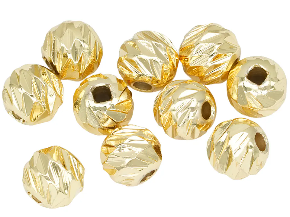 RODIO DORADO BALIN DIAMANTADO # 8MM POR 5 UNIDADES 1
