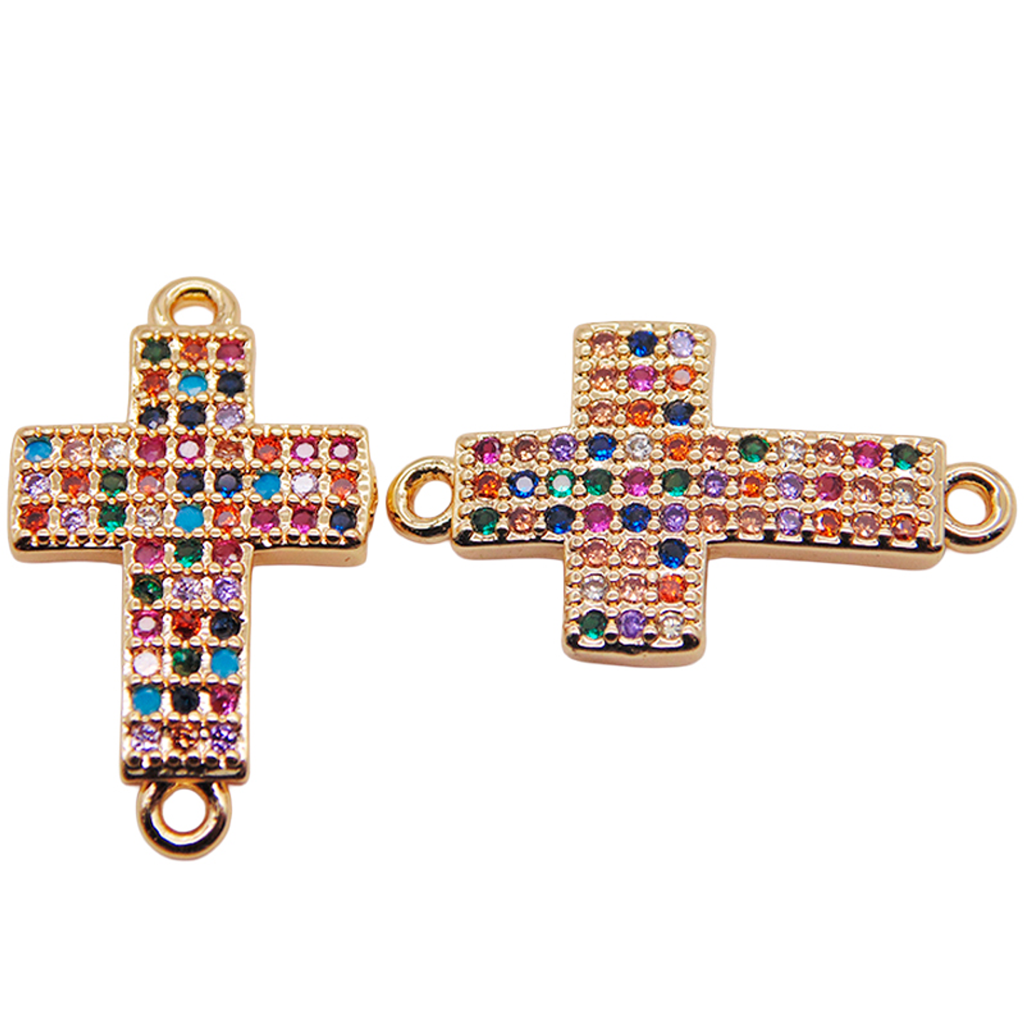 RODIO DORADO CRUZ CIRCON MIX 21*13MM 1