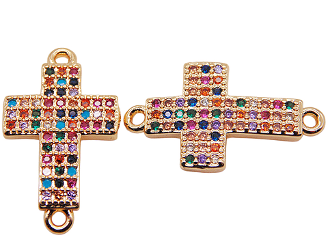 RODIO DORADO CRUZ CIRCON MIX 21*13MM