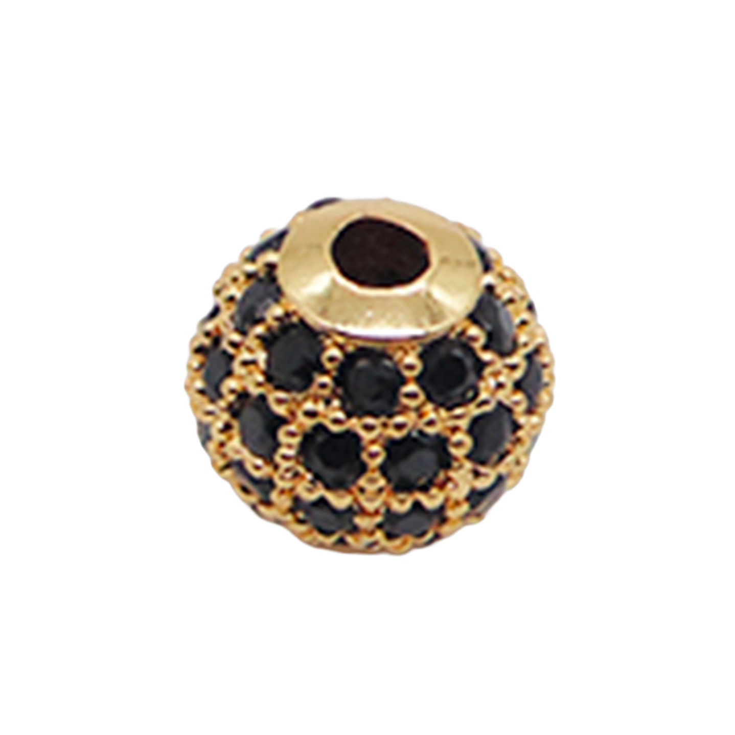 RODIO BOLA DORADA  # 6 MM CIRCON NEGRO 1