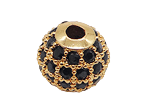 RODIO BOLA DORADA  # 6 MM CIRCON NEGRO