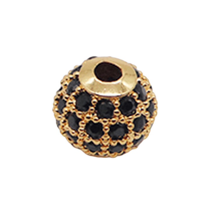 RODIO BOLA DORADA  # 6 MM CIRCON NEGRO 1