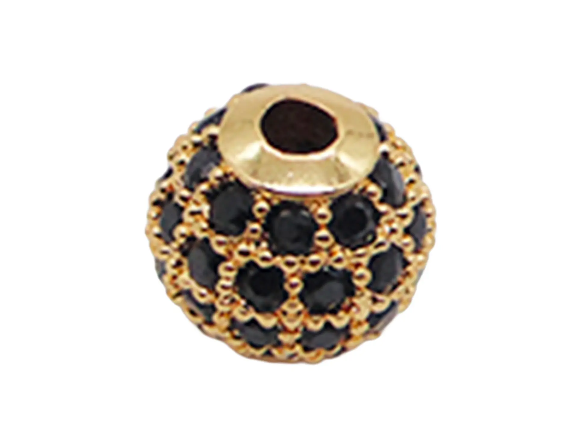 RODIO BOLA DORADA  # 6 MM CIRCON NEGRO 1