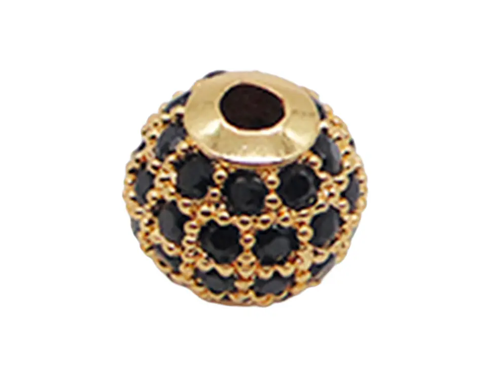 RODIO BOLA DORADA  # 6 MM CIRCON NEGRO 1
