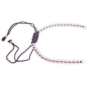 RODIO  PULSERA  BALIN PLATEADO HILO NEGRO 4MM