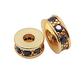 RODIO DORADO SEPARADOR DISCO 6*4MM CIRCON NEGRO