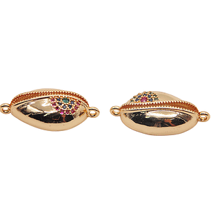 RODIO DORADO CONCHA CIRCON MIX 24*12MM