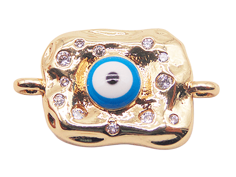 RODIO DORADO PLACA OJO TURCO CIRCON BLANCO 14MM